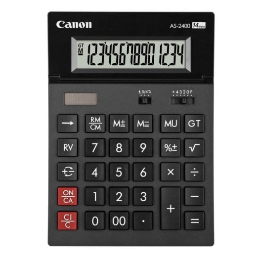 Calculadora Canon AS-2400 14 dígitos Pantalla LCD Basculante Solar