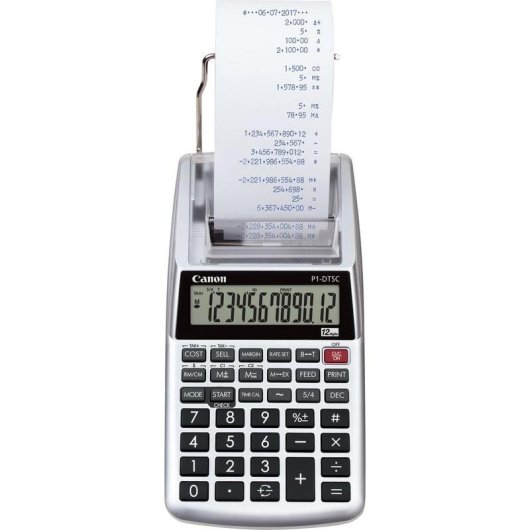 Calculadora de impresión Canon P1-DTSC II 12 dígitos AC/Batería Gris