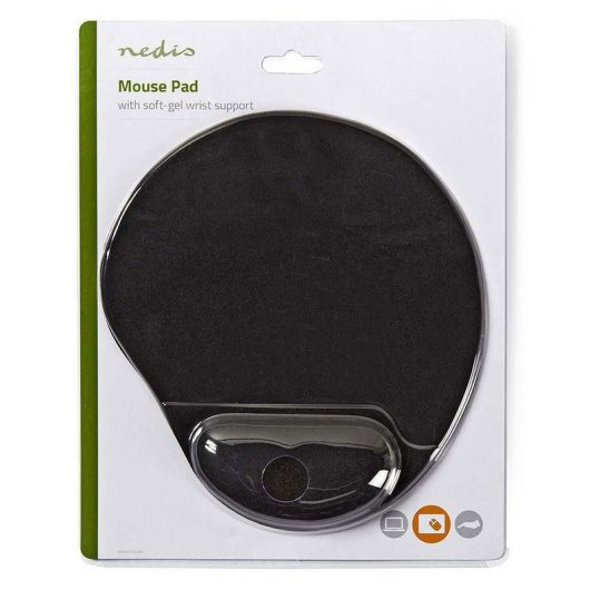 Mauspad Nedis MPADFG100BK mit Gel-Handgelenkauflage rutschfest