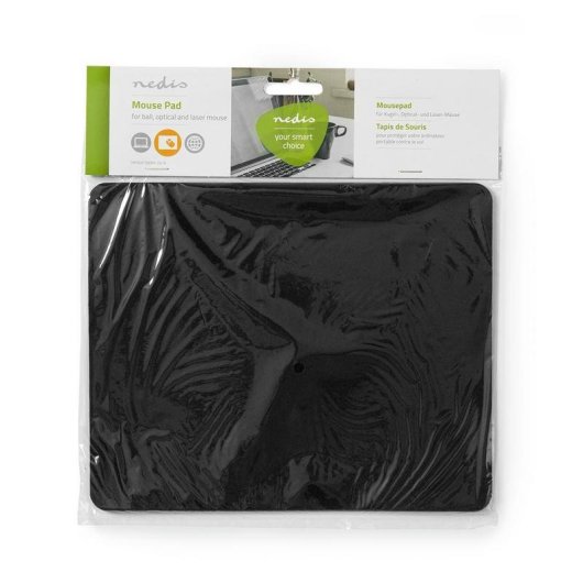 Tappetino per mouse Nedis MPADF100BK Nero Antiscivolo 220 x 180 mm