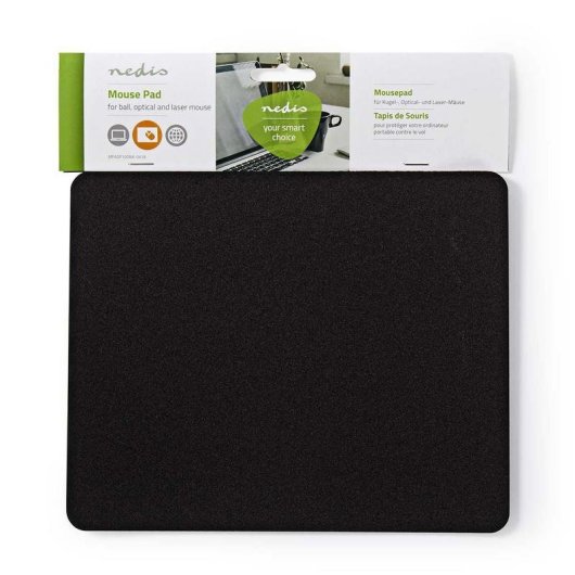 Tappetino per mouse Nedis MPADF100BK Nero Antiscivolo 220 x 180 mm