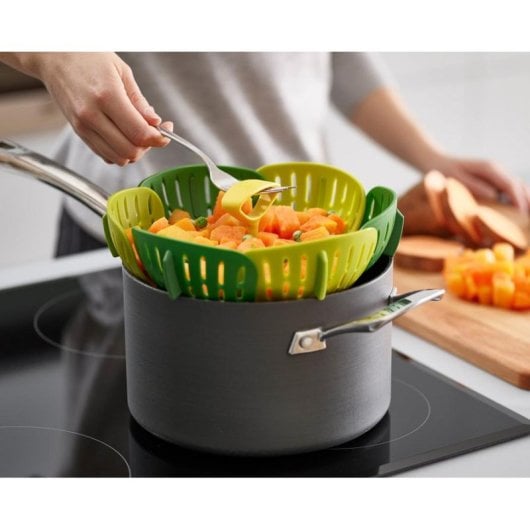 Cesta vapeur Joseph Joseph Bloom pliable silicone verte 16 cm