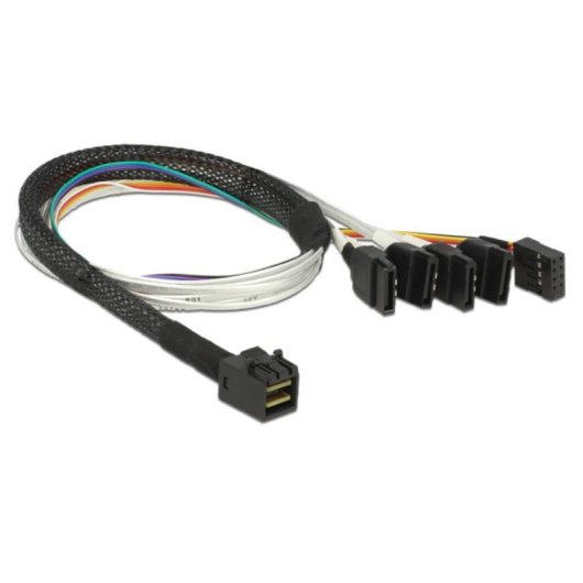 Cable DeLOCK SFF-8643 4 x SATA 7p Multicolor 0,5 m