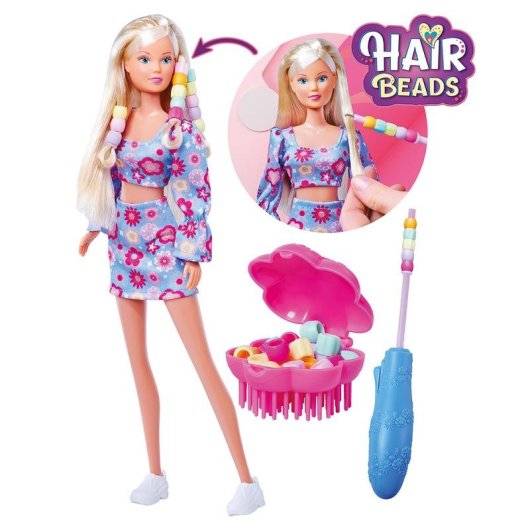 Poupee SIMBA Steffi Love Hair Beads 29 cm avec perles