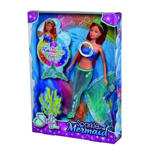 Poup ee SIMBA Steffi Love Sparkle Mermaid 29 cm Lumiere Arc-en-Ciel