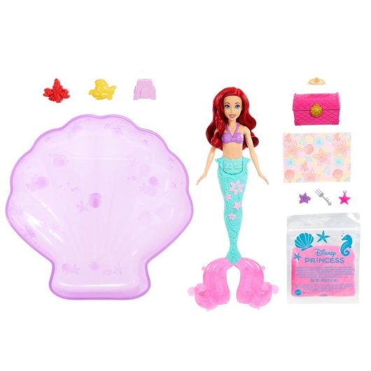 Poupée Mattel Disney Ariel avec piscine coquillage et sable malléable