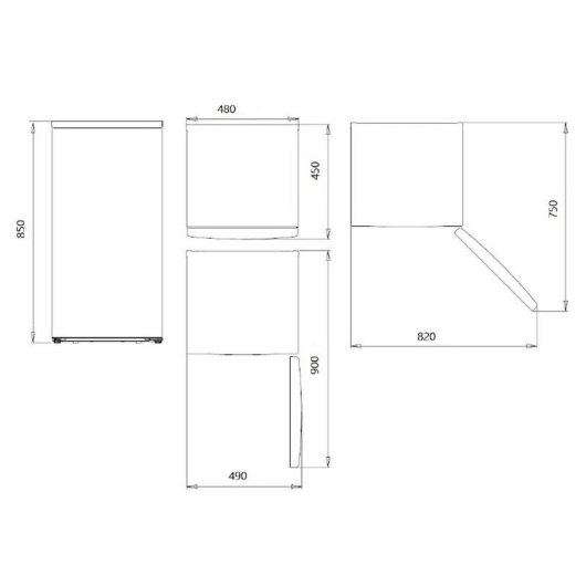 Frigorífico Mini Aspes AR84501E Cíclico 85cm 88L E Branco