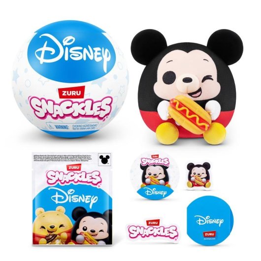 Peluche ZURU Snackles Disney Capsule Sorpresa 12 cm Collezionabile
