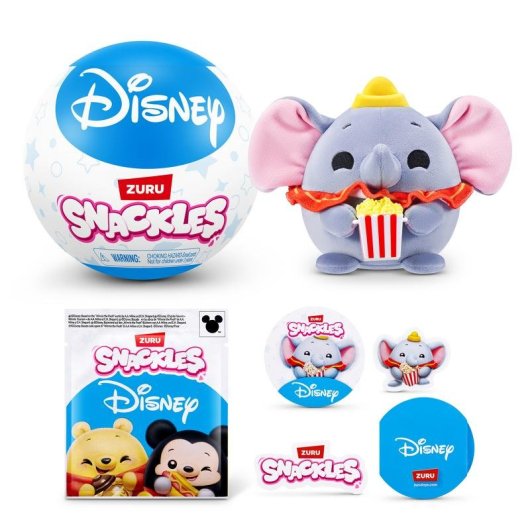 Peluche ZURU Snackles Disney Capsule Sorpresa 12 cm Collezionabile