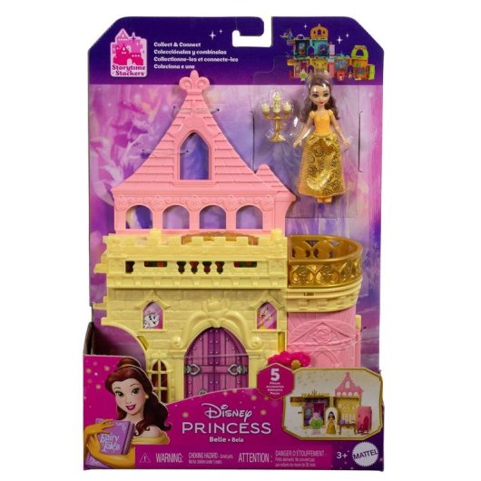Casa de muñecas Mattel Disney Princesas Castillo apilable de Bella 29,7 cm