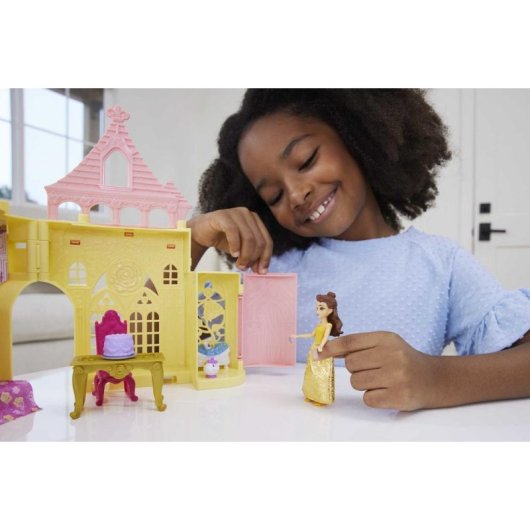 Casa de muñecas Mattel Disney Princesas Castillo apilable de Bella 29,7 cm