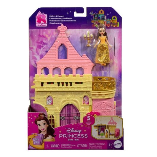 Casa de muñecas Mattel Disney Princesas Castillo apilable de Bella 29,7 cm