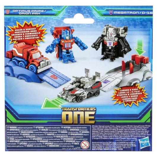 Figura transformável Hasbro Transformers One Race Changers Optimus Prime vs Megatron