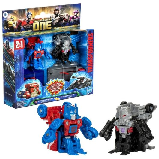 Figura transformável Hasbro Transformers One Race Changers Optimus Prime vs Megatron