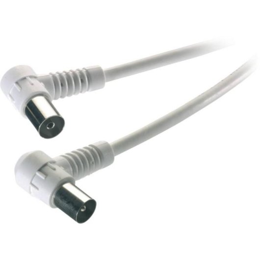Cable coaxial Vivanco Blanco 3 m conectores en ángulo macho y hembra
