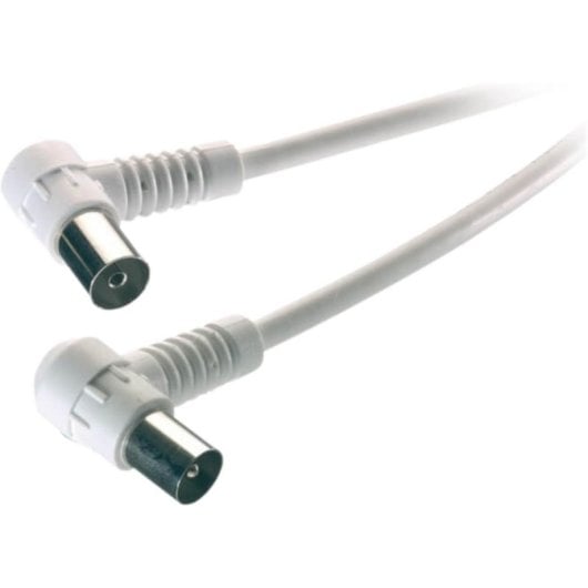 Cable coaxial Vivanco Blanco 3 m conectores en ángulo macho y hembra