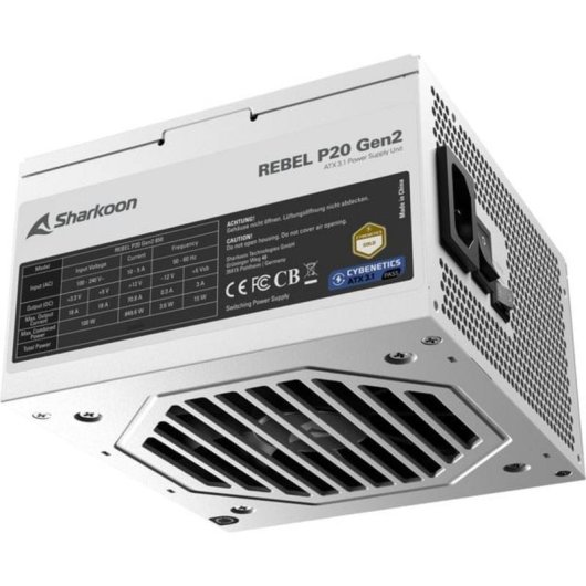 Alimentatore Sharkoon Rebel P20 Gen2 850W Cybenetics Gold modulare bianco