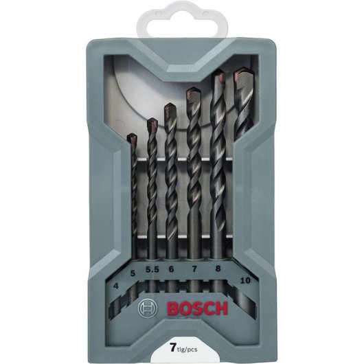 Broca Bosch, conjunto de 7, diâmetros de 4 a 10 mm