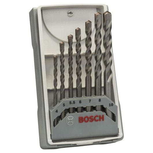 Broca Bosch, conjunto de 7, diâmetros de 4 a 10 mm