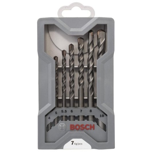 Broca Bosch, conjunto de 7, diâmetros de 4 a 10 mm
