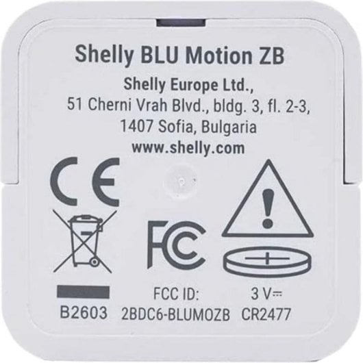 Sensore di movimento Shelly BLU Motion ZB Zigbee Bluetooth interno