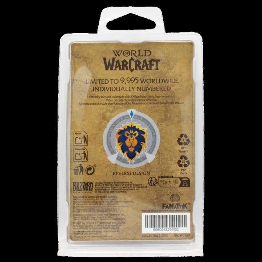Moeda FaNaTtik World of Warcraft Edição Limitada Aliança e Horda 38 mm