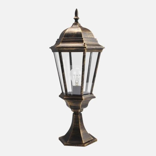 Sobre muro exterior FABRILAMP Regulus Negro Oro E27 IP44 56 cm
