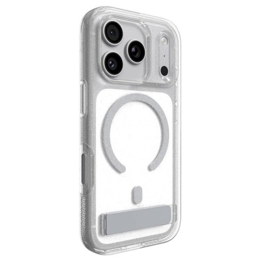 Coque ZAGG Milan Snap paillete argent avec support pour iPhone 18 Pro/17 Pro