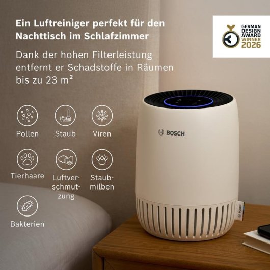 Purificador de ar Bosch Air 1000 branco HEPA 120 m3/h