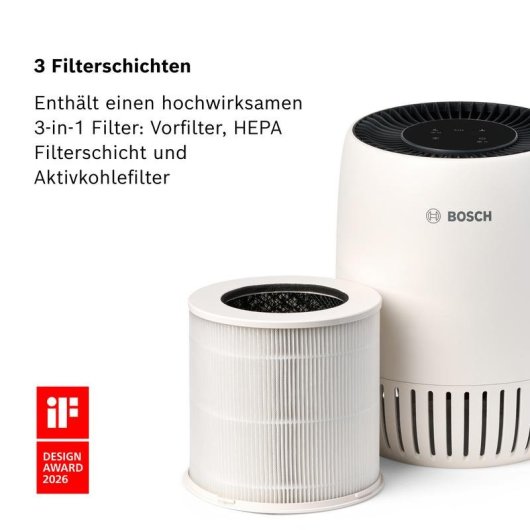 Purificador de ar Bosch Air 1000 branco HEPA 120 m3/h