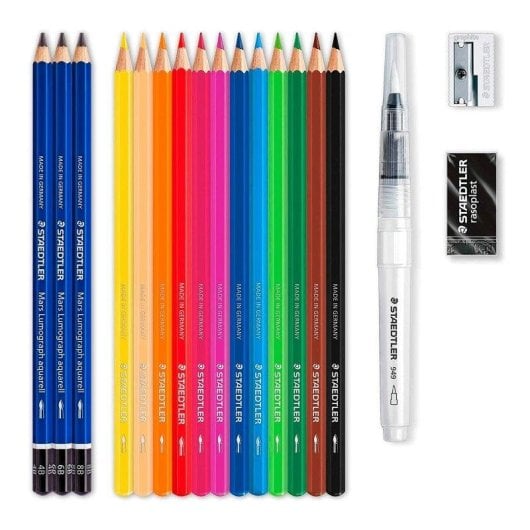 Lápices de colores acuarelables Staedtler Design Journey Set Creativo 18 piezas