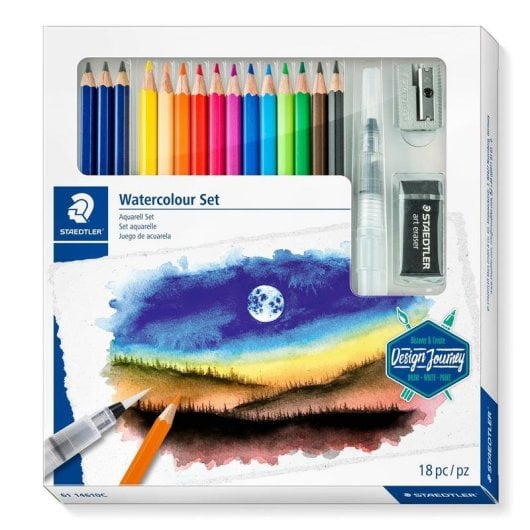 Lápices de colores acuarelables Staedtler Design Journey Set Creativo 18 piezas