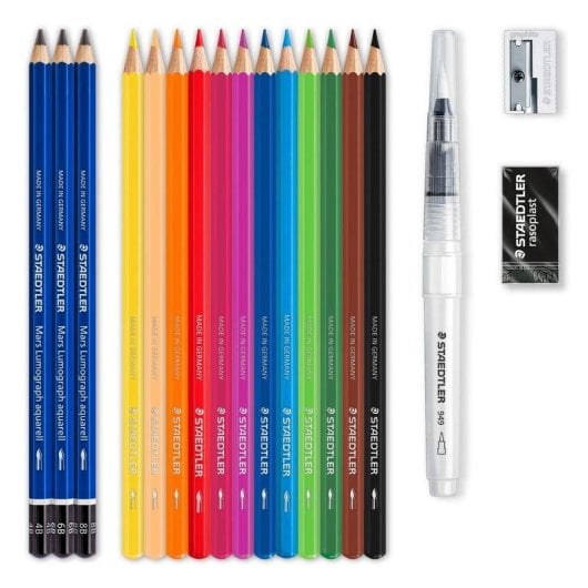 Lápices de colores acuarelables Staedtler Design Journey Set Creativo 18 piezas