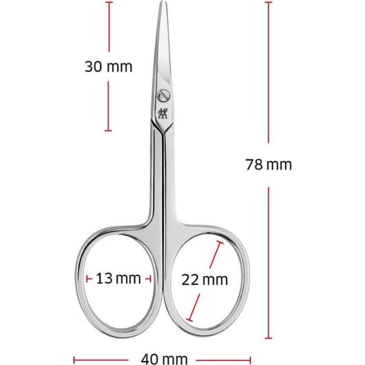 Ciseaux Ongles et Cuticules ZWILLING Acier Inoxyde Lame Droite 80 mm