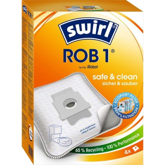 Sac a poussiere Swirl ROB 1 Compatible Roomba 4 pieces