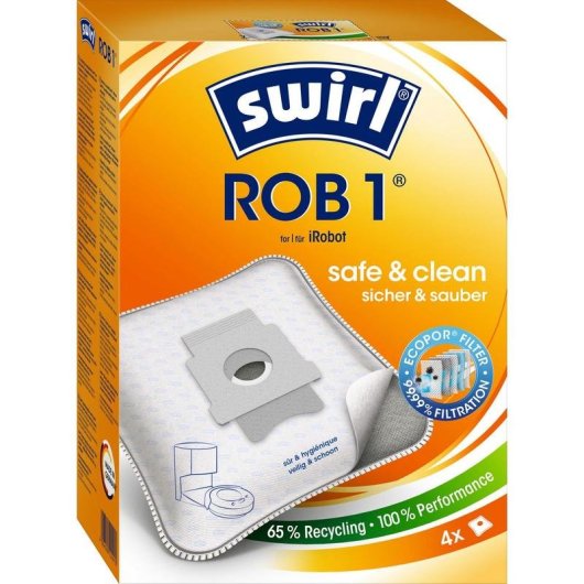 Sac a poussiere Swirl ROB 1 Compatible Roomba 4 pieces