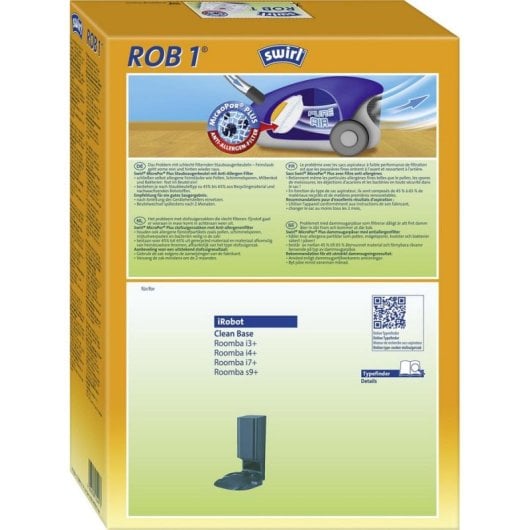 Sac a poussiere Swirl ROB 1 Compatible Roomba 4 pieces