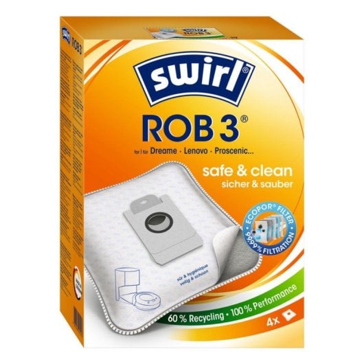 Sac a poussiere Swirl ROB 3 EcoPor Robot Aspirateur 4 pieces