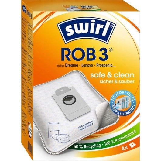 Sac a poussiere Swirl ROB 3 EcoPor Robot Aspirateur 4 pieces