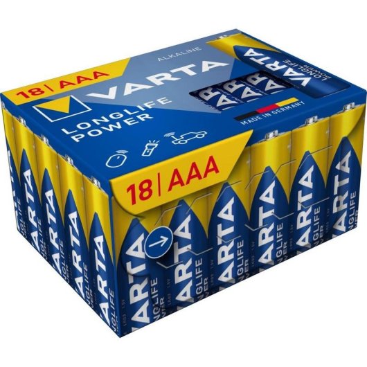 Pila AAA VARTA Longlife Power 1,5 V Alcalina x18