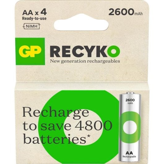 Pilas recargables GP AA NiMH 2600 mAh 4 unidades