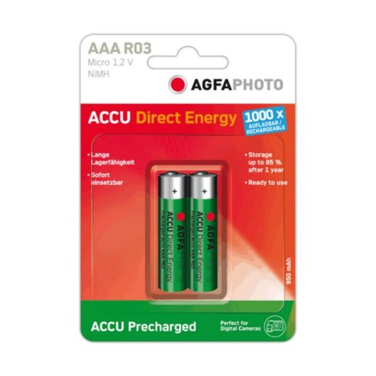 Pilha recarregavel AgfaPhoto Direct Energy AAA NiMH 1,2 V 950 mAh