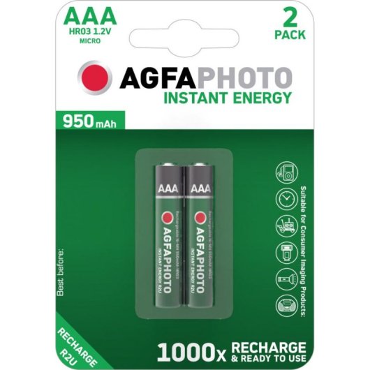 Pilha recarregavel AgfaPhoto Direct Energy AAA NiMH 1,2 V 950 mAh