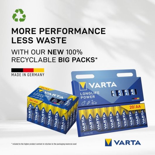 Pila AA Varta Longlife Power alcalina 1,5 V, confezione da 12
