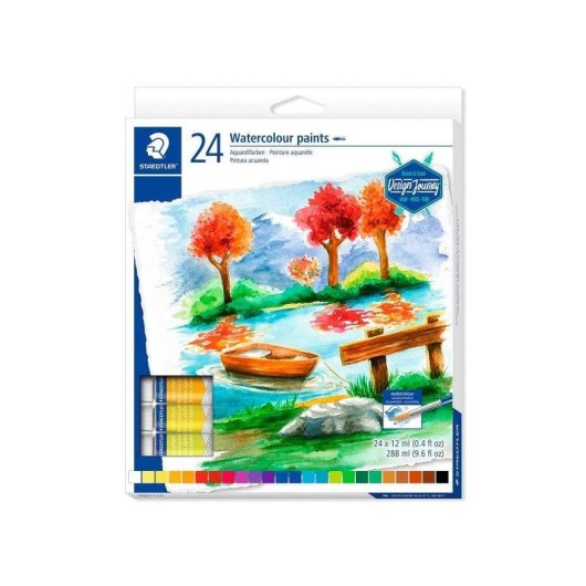 Tinta aguarela Staedtler Design Journey 24 tubos 12 ml