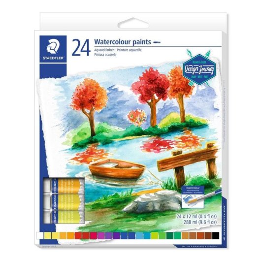 Tinta aguarela Staedtler Design Journey 24 tubos 12 ml