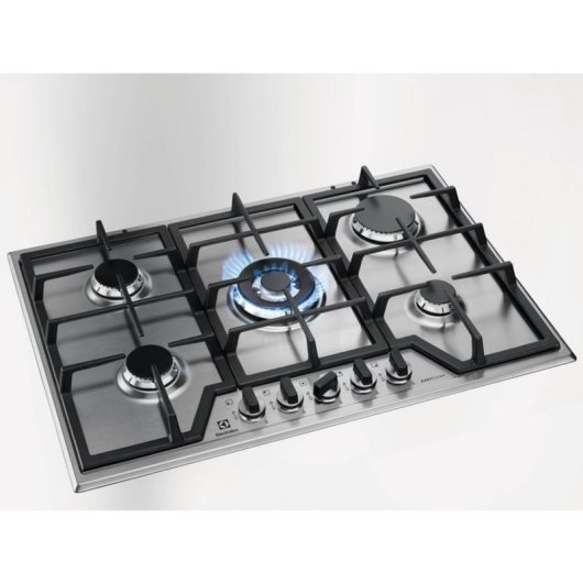 Piastra a gas Electrolux KGS7534XX 5 zone 74 cm acciaio inossidabile