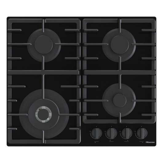 Table de cuisson gaz Hisense GG663BHF 60 cm verre noir
