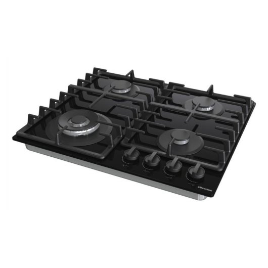 Table de cuisson gaz Hisense GG663BHF 60 cm verre noir