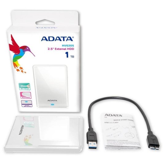 Disque dur ADATA AHV620S 1 To HDD USB 3.2 blanc